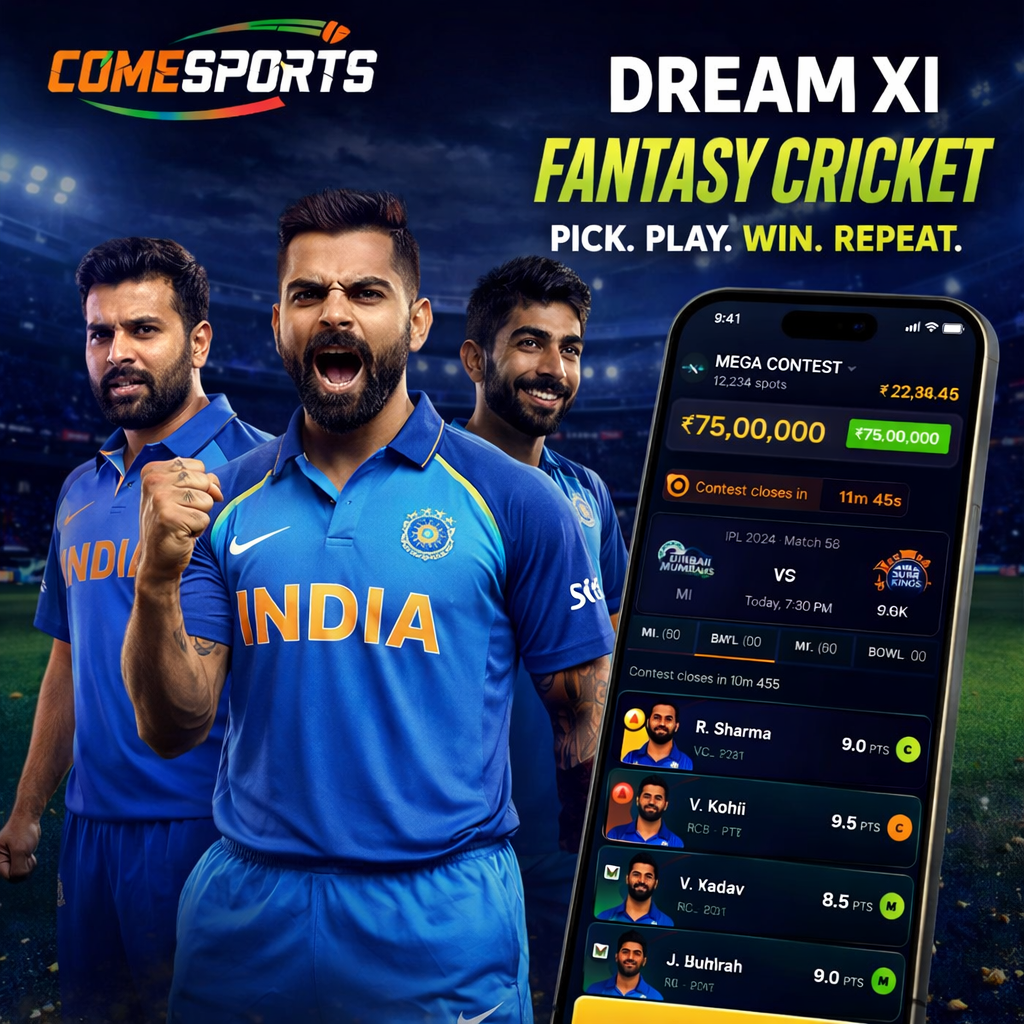 Cricket India App fantasy cricket and India team visual