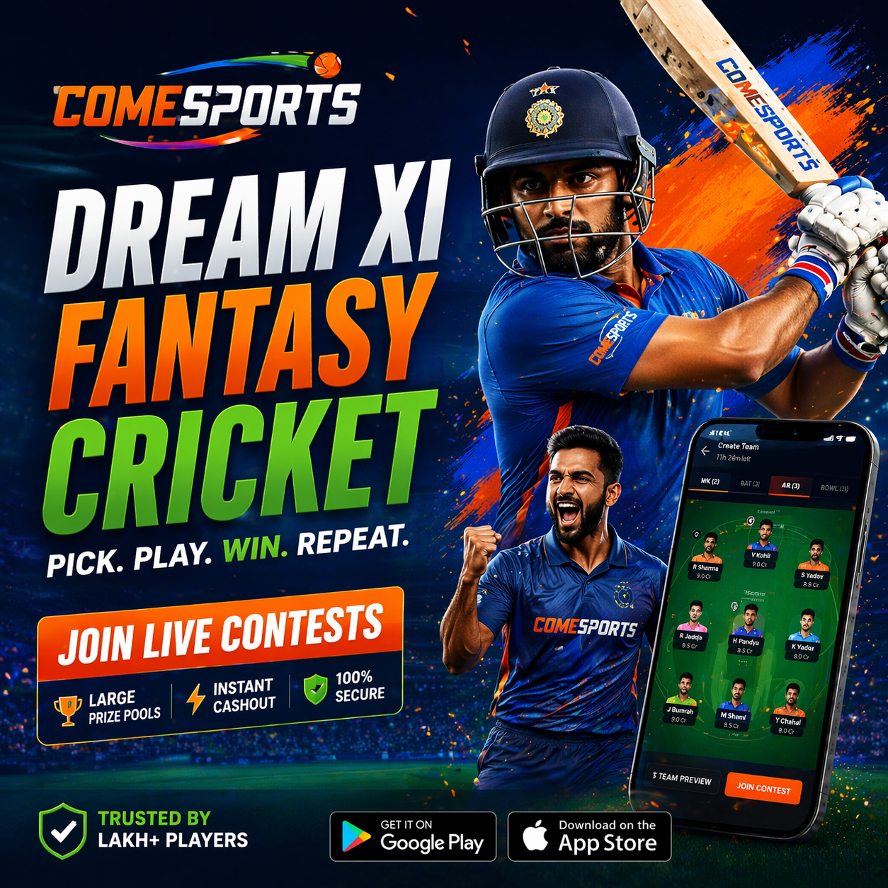 Cricket India App fantasy sports main visual
